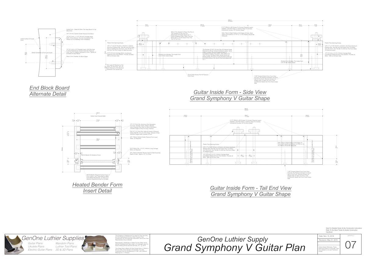 Copy of Grand Symphony V-Brace Guitar Form Package Front and Side Views