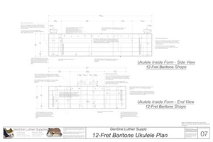 Baritone 12 Ukulele Form Package Front and Side Views