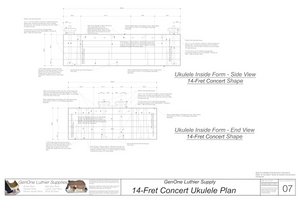 Concert 14 Ukulele Form Package Front and Side Views