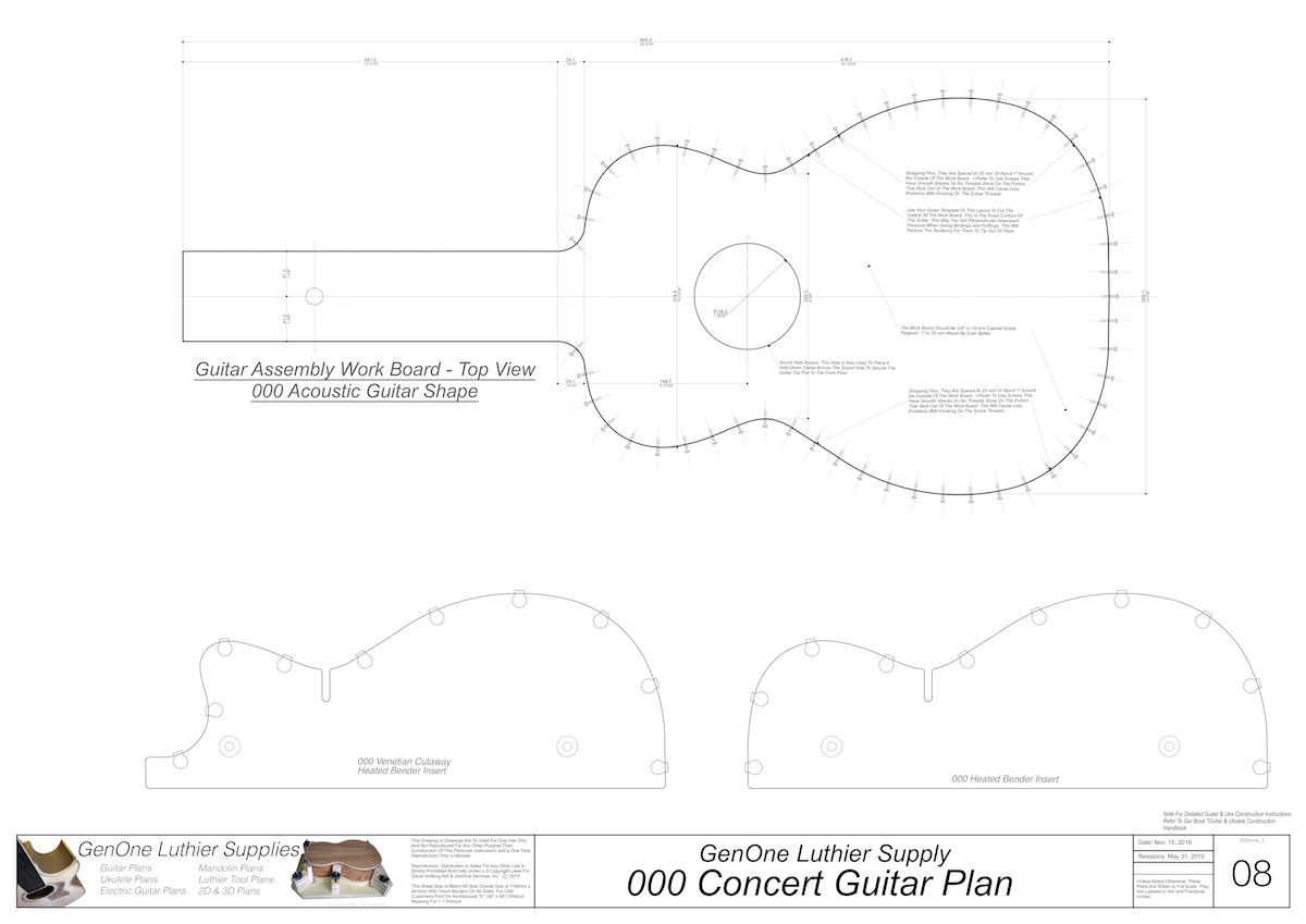 000 Guitar Plans Workboard & Heated Bender Form Inserts