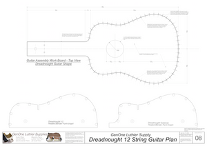 Dreadnought 12-String Guitar Plans Guitar Plans Workboard & Heated Bender Form Inserts