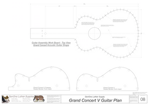 Grand Concert V Guitar Plans Workboard & Heated Bender Form Inserts
