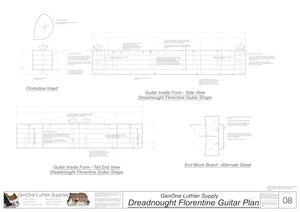 Dreadnought Florentine Guitar Form Package Front and Side Views