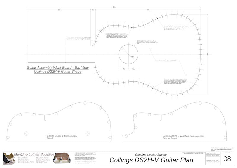 Collings DS2H V-Brace Guitar, Workboard