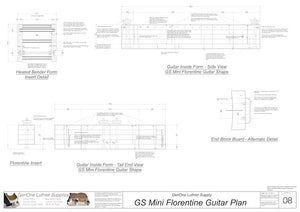 GS Mini Florentine Guitar Form Package Front and Side Views
