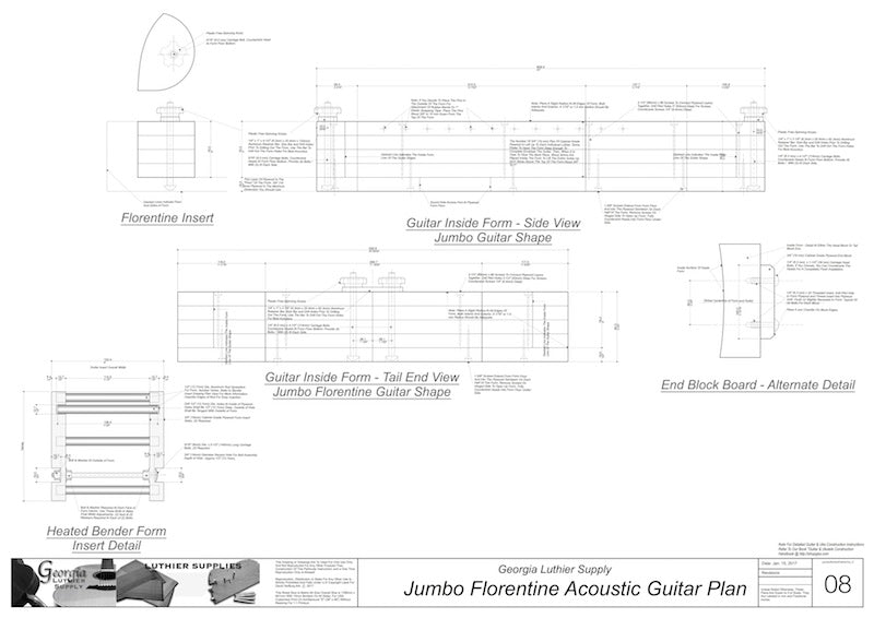 J-200 Florentine Forms Side & Front Views