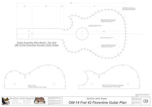 OM 12-Fret 42 Florentine Guitar Plan, Workboard