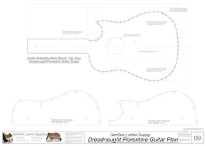Dreadnought Florentine Guitar Plans Workboard & Heated Bender Form Inserts