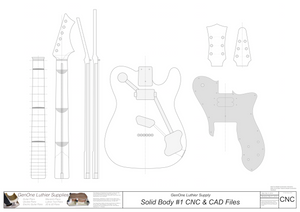 Solid Body Electric Guitar #1 2D CNC Files