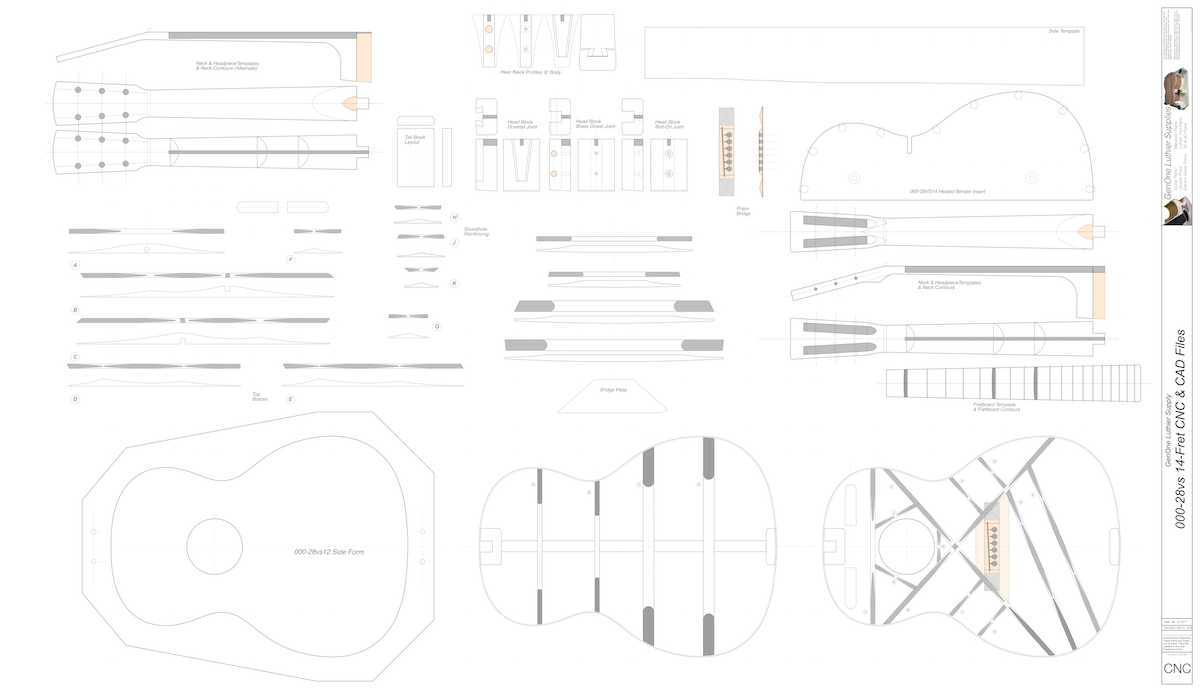 000-28vs 14 Fret 2D CNC Files