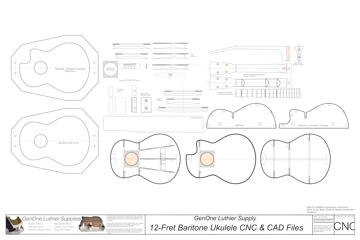 Baritone 12 Ukulele 2D CNC Files