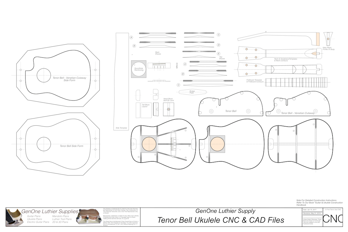 Tenor Bell Ukulele 2D CNC Files