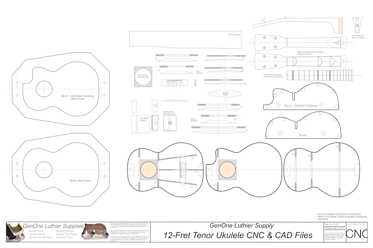 Tenor 12 Ukulele 2D CNC Files