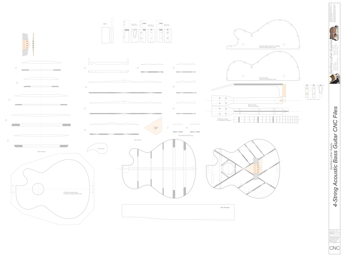 4-String Acoustic Bass 2D CNC Files