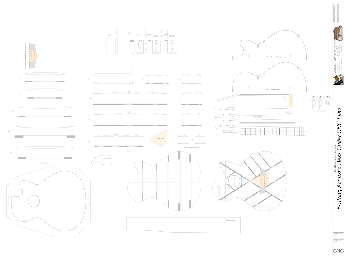 5-String Acoustic Bass 2D CNC Files