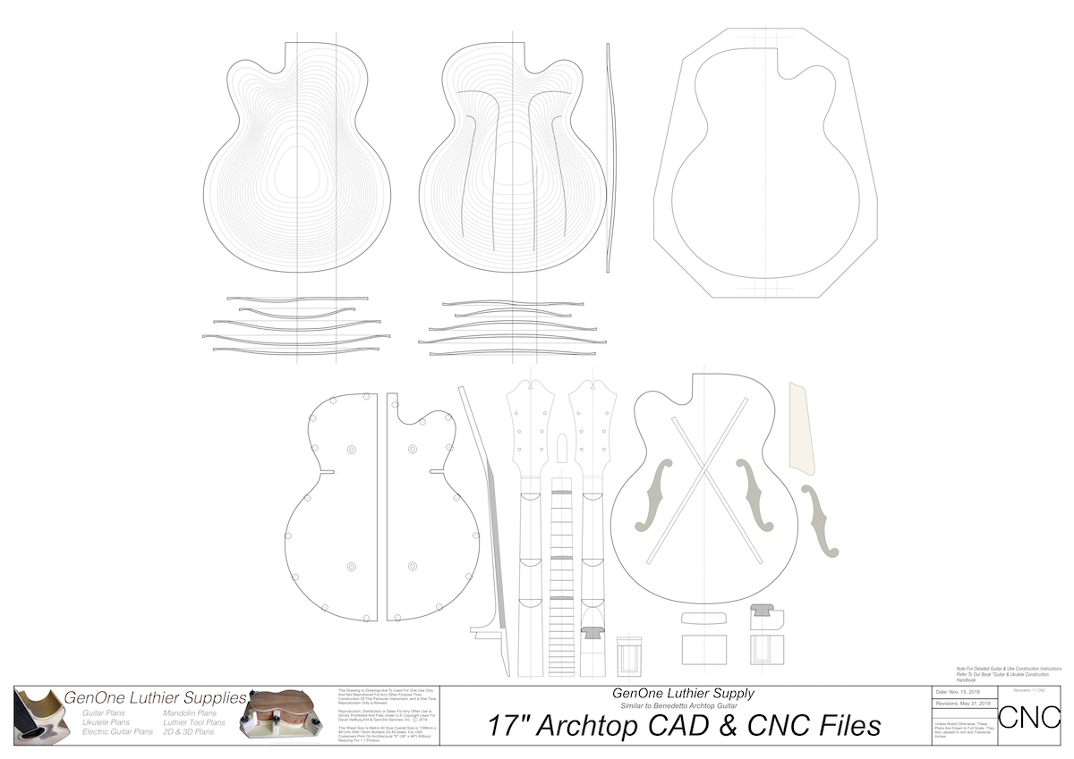 Benedetto 17 Archtop Guitar 2D CNC Files Benedetto 17 Archtop Guitar 2D CNC Files