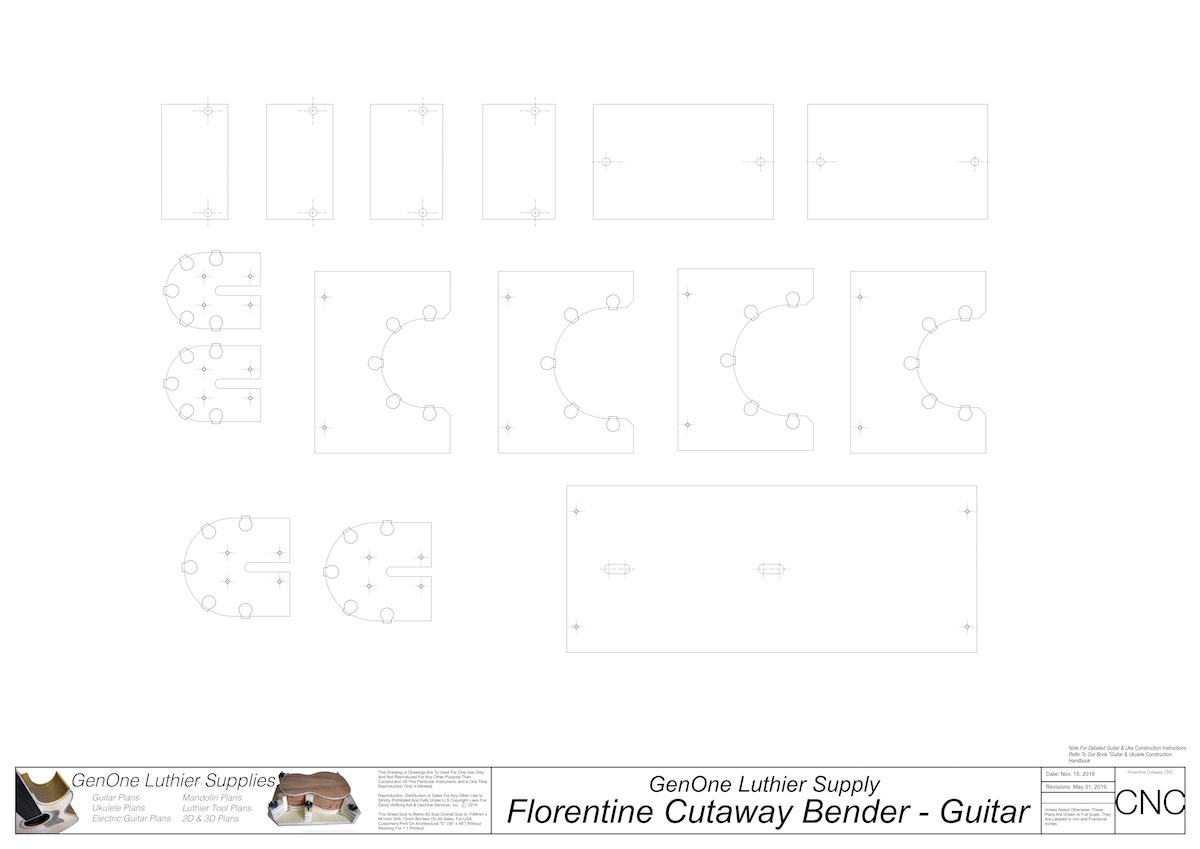 Florentine Cutaway Bender - Guitar 2D CNC Files