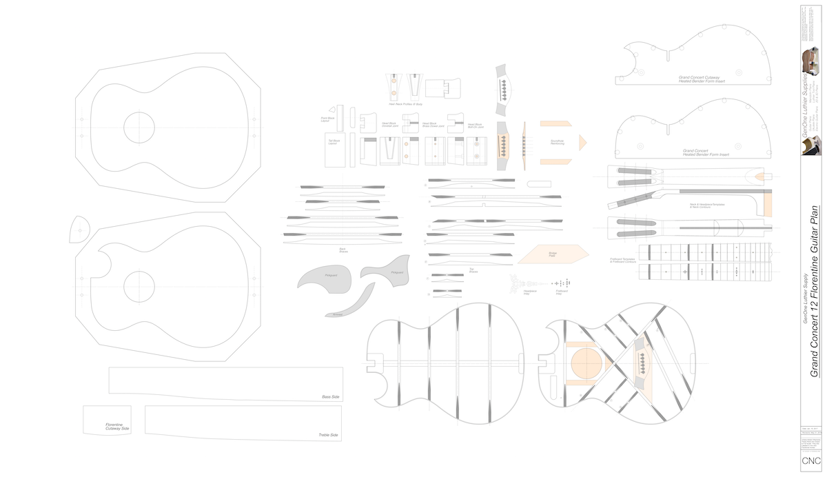 Grand Concert 12-Fret Florentine 2D CNC Files