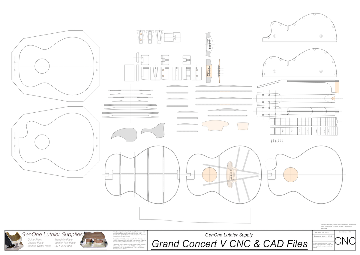 Grand Concert V Brace 2D CNC Files