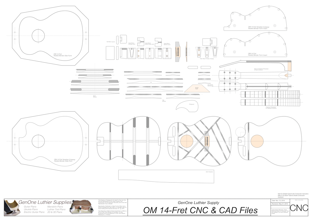 OM-14 Fret 2D CNC Files