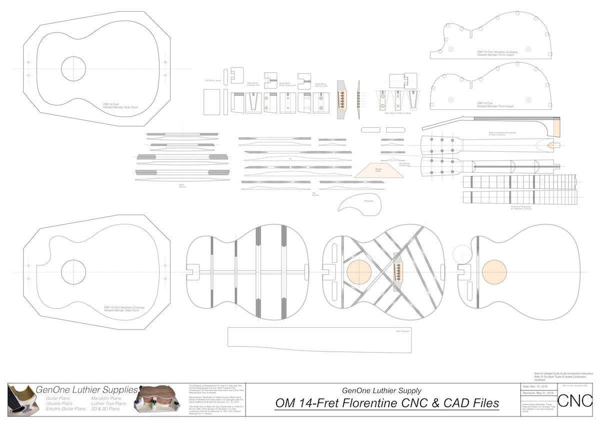 OM-14 Fret Florentine 2D CNC Files