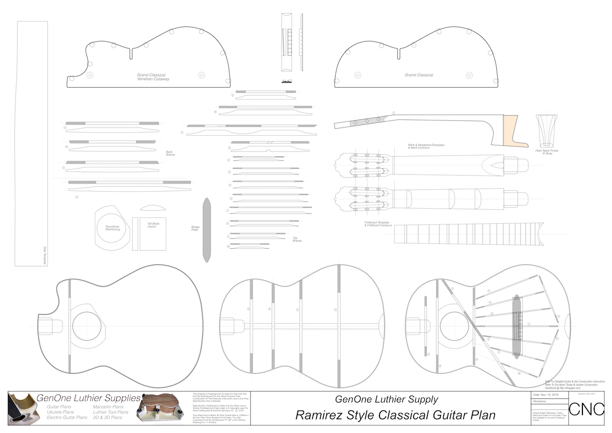 Electric Nylon String Guitar Plans - GenOne Luthier Services