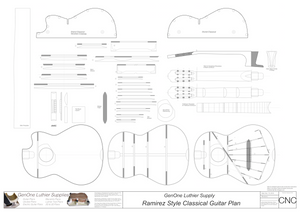 Classical Guitar Plans - Ramirez Bracing 2D CNC Files