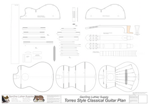 Classical Guitar Plans - Torres Bracing 2D CNC Files