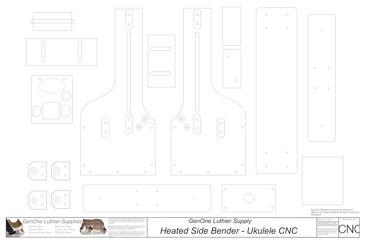 Heated Side Bender - Ukulele 2D CNC Files