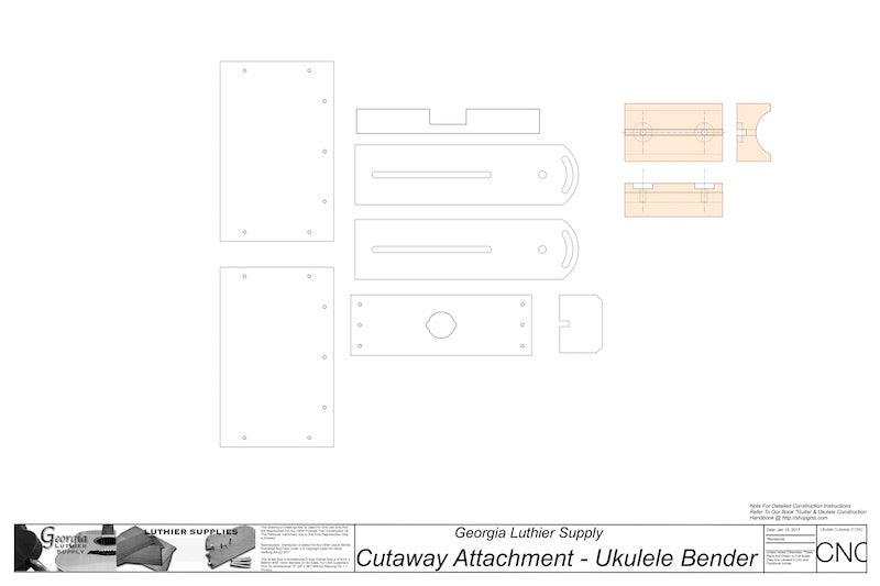 Cutaway Attachment for Heated Bender - Ukulele 2D CNC Files