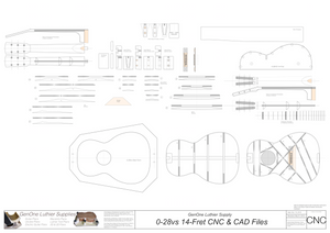 0-28vs 14-Fret Guitar Plans 2d CNC Files