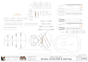 00-28vs 14-Fret Guitar Plans 2d CNC Files