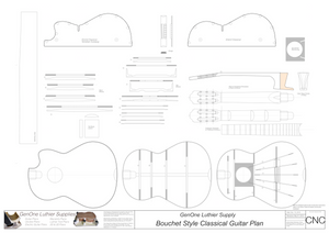 Classical Guitar Plans - Bouchet Bracing 2D CNC File Content
