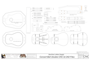 Concert 14 Bell Ukulele Plans 2D CNC File Content