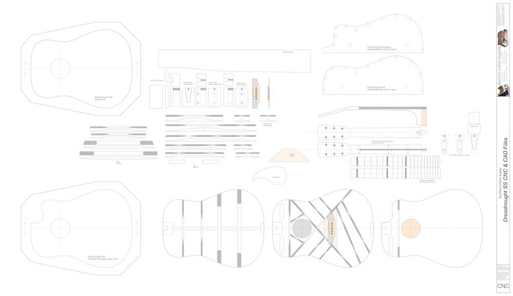 Dreadnought SS Guitar Plans - GenOne Luthier Services