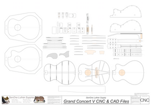 Grand Concert V Guitar Plans 2d CNC Files
