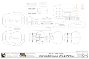 Soprano 14 Bell Ukulele Plans 2D CNC File Content