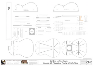 Classical Guitar Plans - Kasha 2 Bracing 2D CNC File Content