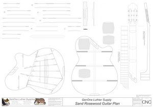 Electric Nylon Guitar Plans - Sand Rosewood, 2D CNC Files Content