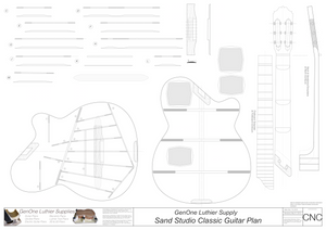 Electric Nylon Guitar Plans - Sand Studio Classic, 2D CNC Files Content