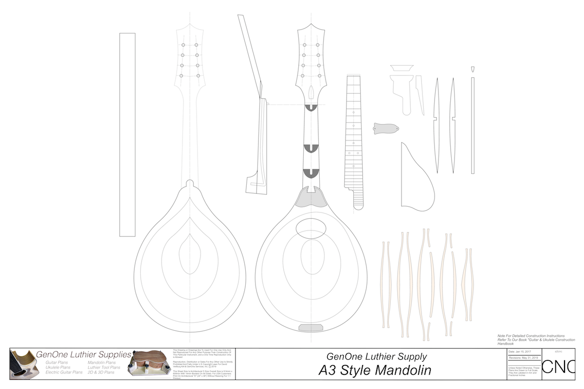A3 Mandolin 2D CNC Files