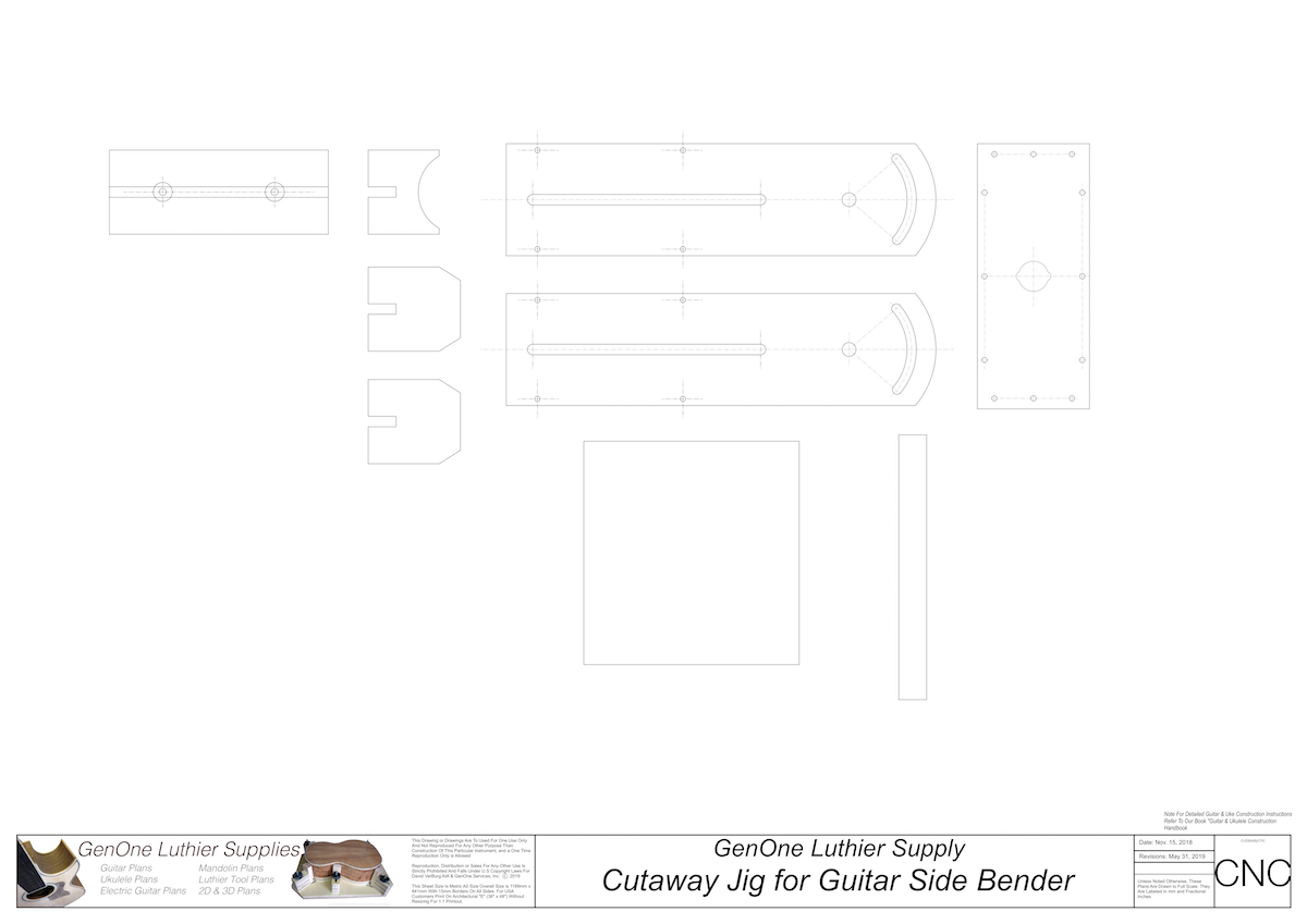 Cutaway Attachment for Heated Bender - Guitar 2D CNC Files