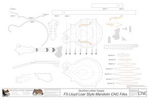 F5 Lloyd Loar Mandolin Plans, 2D CNC File Content