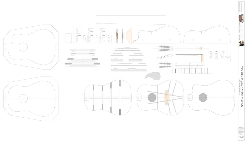 HD-28VS 12 Fret V Brace Guitar 2D CNC Files