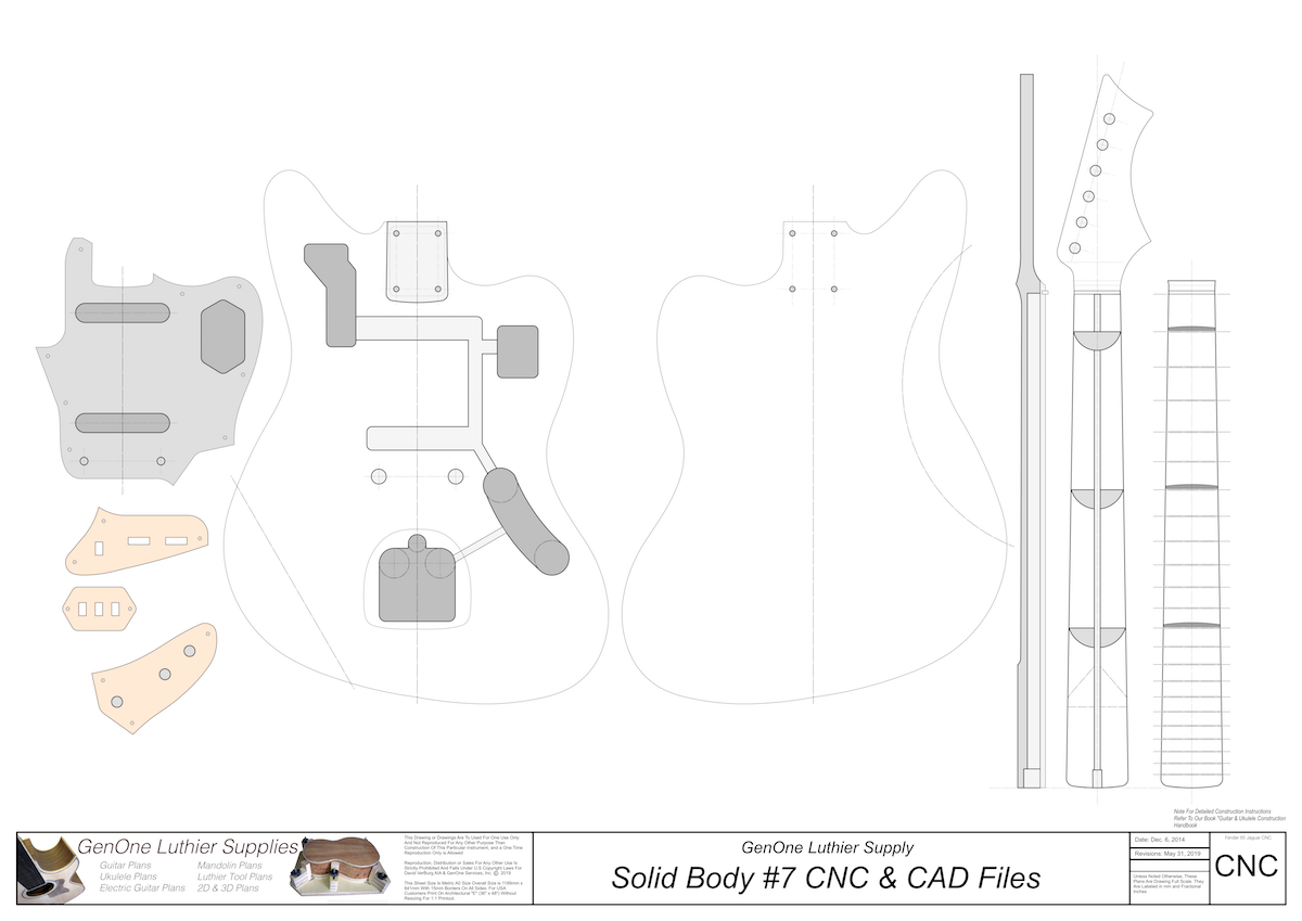 Solid Body Electric Guitar #7 2D CNC Files