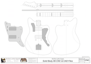 Solid Body Electric Guitar #9 2D CNC Files