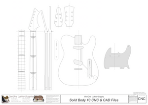 Solid Body Electric Guitar #3 2D CNC Files