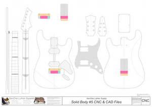 Solid Body Electric Guitar #5 2D CNC Files