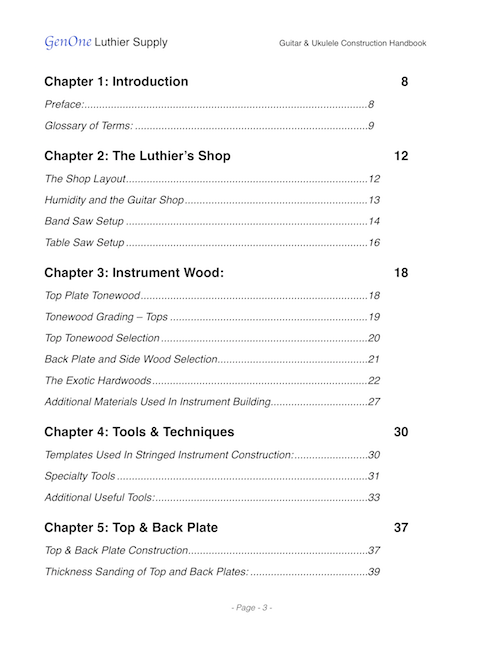 Guitar & Ukulele Construction Guide