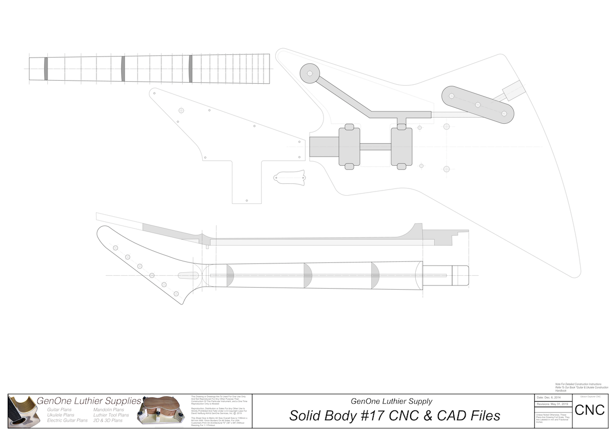 Solid Body Electric Guitar #17 2D CNC Files